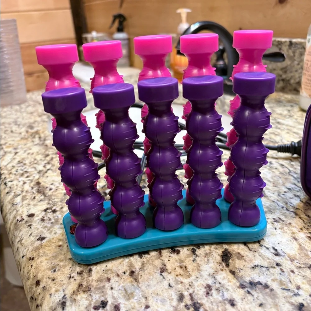 Purple and Blue Hair Rollers Set - Picture 3 of 4